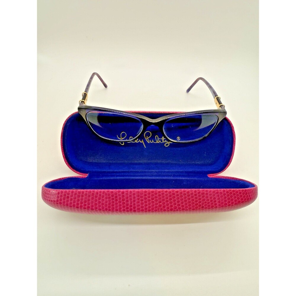 Lilly Pulitzer Castilla Eyeglasses 51-17 140 Navy Heather Tort with a Case